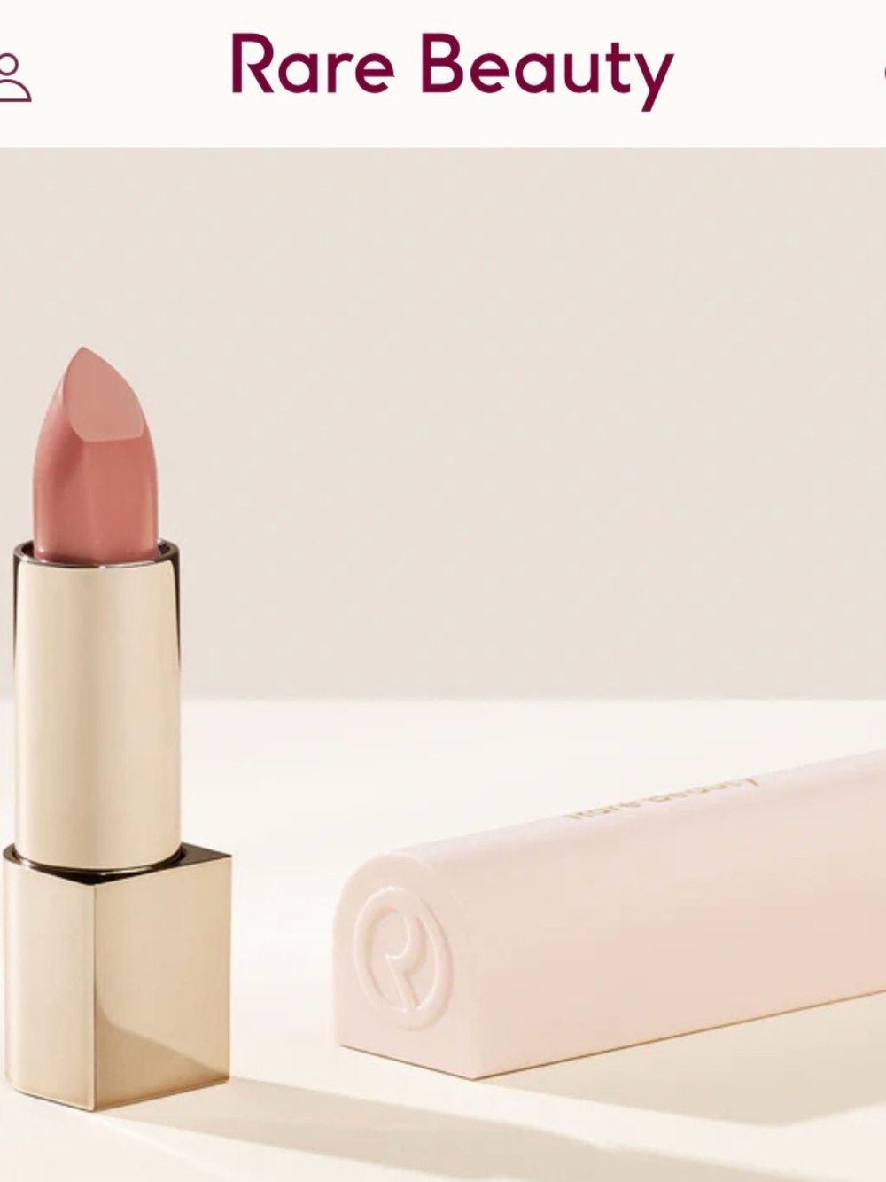 Rare Beauty Satin Lipstick in Soft Warm Nude Pink